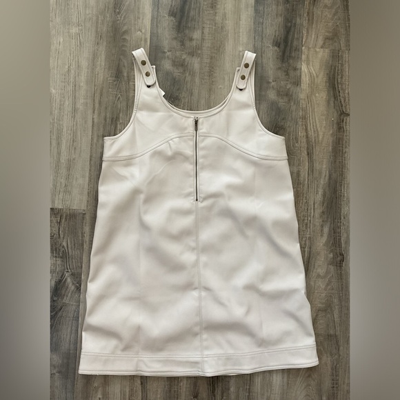 By Anthropologie Pilcro Faux-Leather Scoop-Neck Shift Mini Dress size 14 new nwt - Picture 3 of 6